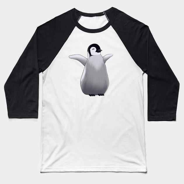 Happy Penguin Baseball T-Shirt by Art_of_Rob